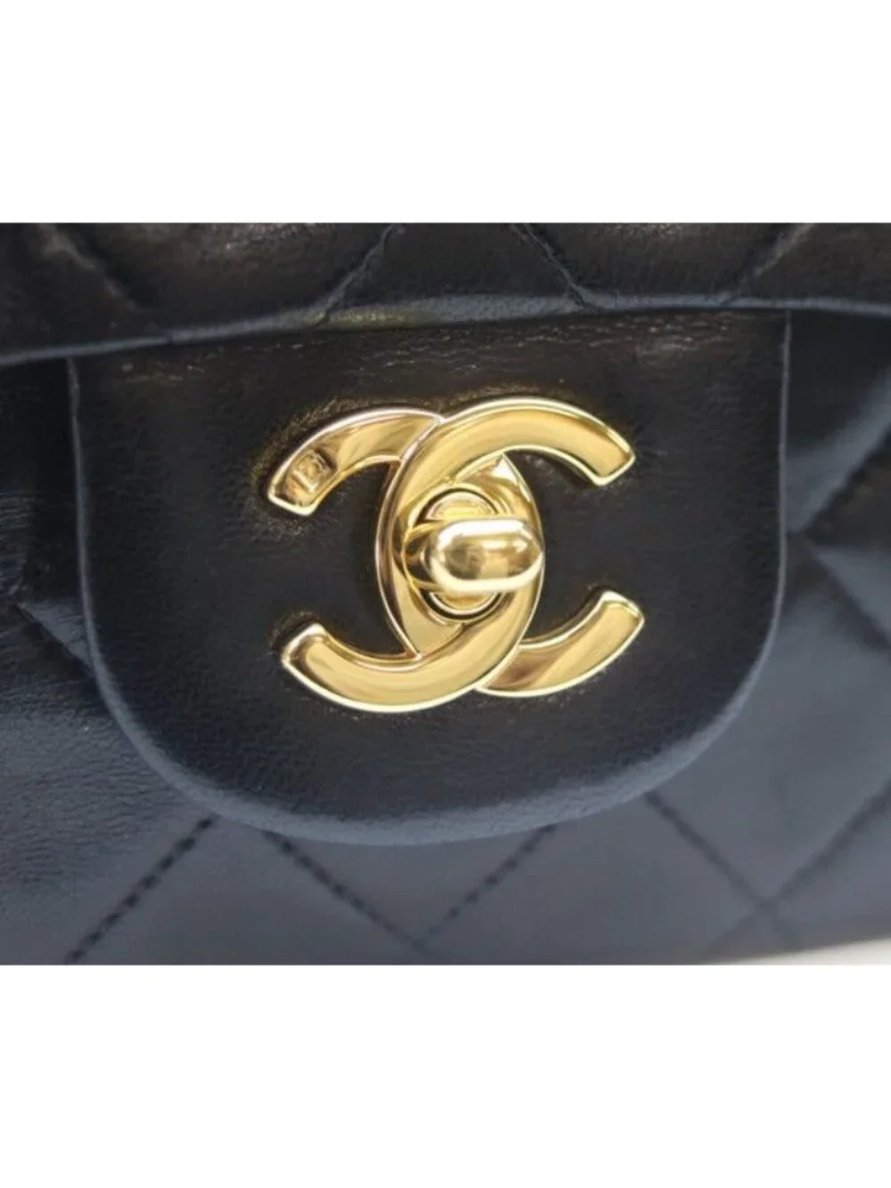 Chanel Black Lamb Gold Double Flap Quilted 23
